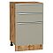Шкаф нижний с 3-мя ящиками Фьюжн Silky Grey Дуб Вотан 816*500*480 Шкаф нижний с 3-мя ящиками Фьюжн Silky Grey Дуб Вотан 816*500*480