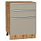 Шкаф нижний с 3-мя ящиками Фьюжн Silky Grey Дуб Вотан 816*600*480 Шкаф нижний с 3-мя ящиками Фьюжн Silky Grey Дуб Вотан 816*600*480