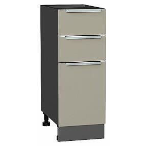 Шкаф нижний с 3-мя ящиками Фьюжн Silky Grey Graphite 816*300*480