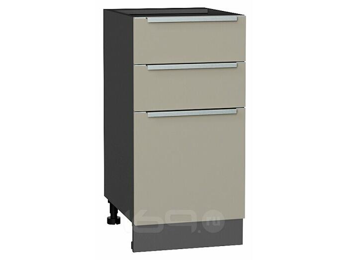 Шкаф нижний с 3-мя ящиками Фьюжн Silky Grey Graphite 816*400*480