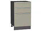 Шкаф нижний с 3-мя ящиками Фьюжн Silky Grey Graphite 816*500*480