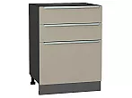 Шкаф нижний с 3-мя ящиками Фьюжн Silky Grey Graphite 816*600*480