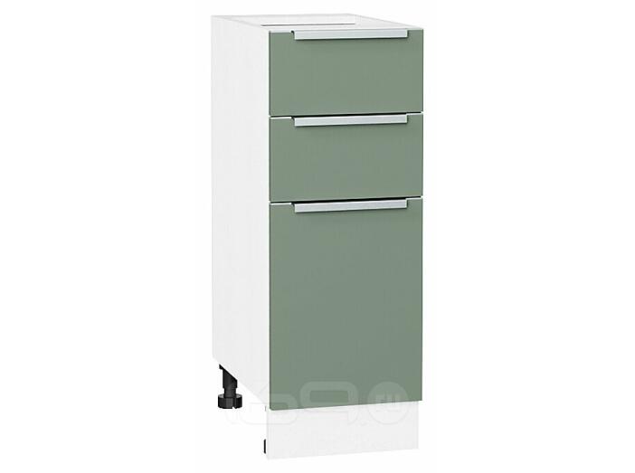 Шкаф нижний с 3-мя ящиками Фьюжн Silky Mint Белый 816*300*480