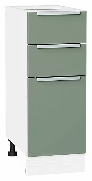 Шкаф нижний с 3-мя ящиками Фьюжн Silky Mint Белый 816*300*480