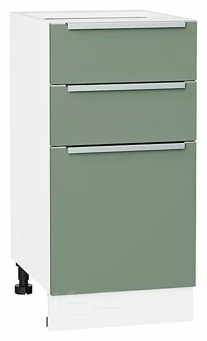 Шкаф нижний с 3-мя ящиками Фьюжн Silky Mint Белый 816*400*480