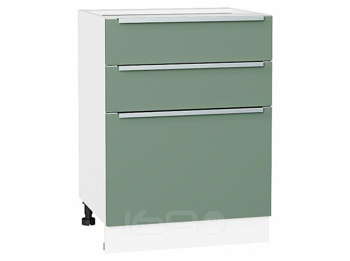 Шкаф нижний с 3-мя ящиками Фьюжн Silky Mint Белый 816*600*480