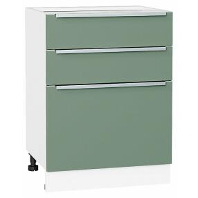 Шкаф нижний с 3-мя ящиками Фьюжн Silky Mint Белый 816*600*480