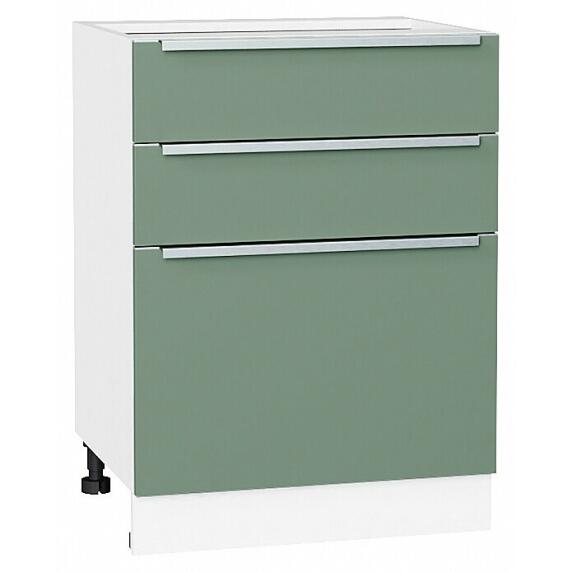 Шкаф нижний с 3-мя ящиками Фьюжн Silky Mint Белый 816*600*480