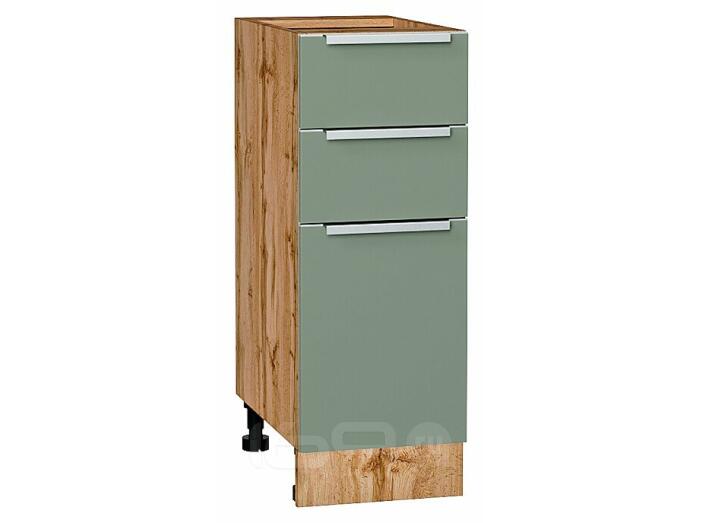 Шкаф нижний с 3-мя ящиками Фьюжн Silky Mint Дуб Вотан 816*300*480