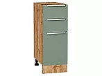 Шкаф нижний с 3-мя ящиками Фьюжн Silky Mint Дуб Вотан 816*300*480