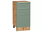 Шкаф нижний с 3-мя ящиками Фьюжн Silky Mint Дуб Вотан 816*400*480