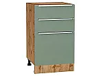 Шкаф нижний с 3-мя ящиками Фьюжн Silky Mint Дуб Вотан 816*500*480