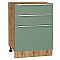 Шкаф нижний с 3-мя ящиками Фьюжн Silky Mint Дуб Вотан 816*600*480 Шкаф нижний с 3-мя ящиками Фьюжн Silky Mint Дуб Вотан 816*600*480