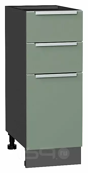 Шкаф нижний с 3-мя ящиками Фьюжн Silky Mint Graphite 816*300*480