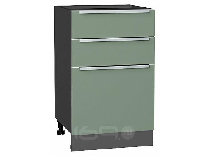 Шкаф нижний с 3-мя ящиками Фьюжн Silky Mint Graphite 816*500*480