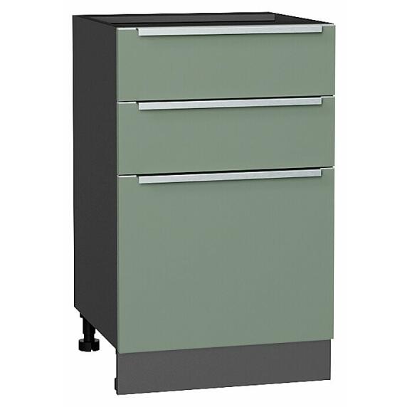 Шкаф нижний с 3-мя ящиками Фьюжн Silky Mint Graphite 816*500*480