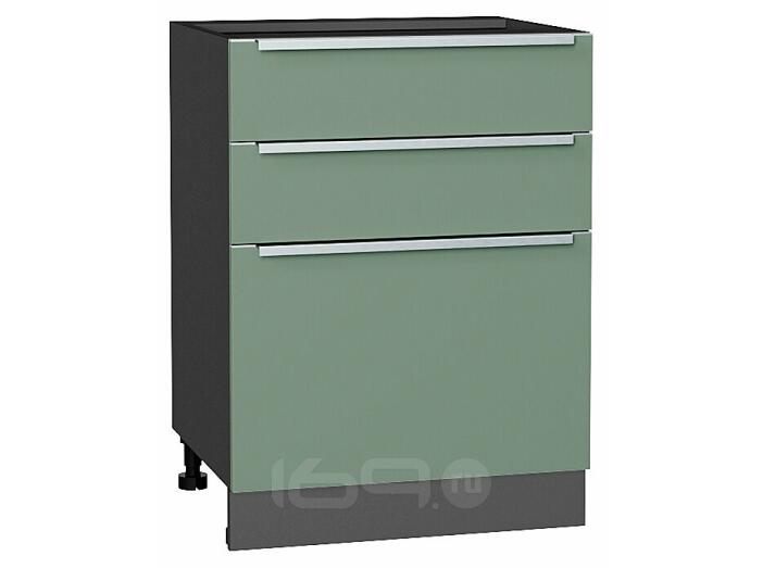 Шкаф нижний с 3-мя ящиками Фьюжн Silky Mint Graphite 816*600*480