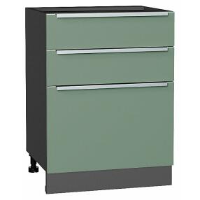 Шкаф нижний с 3-мя ящиками Фьюжн Silky Mint Graphite 816*600*480