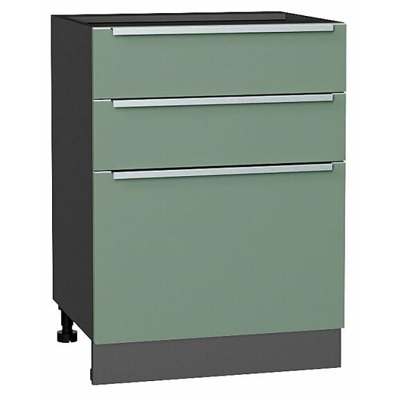 Шкаф нижний с 3-мя ящиками Фьюжн Silky Mint Graphite 816*600*480