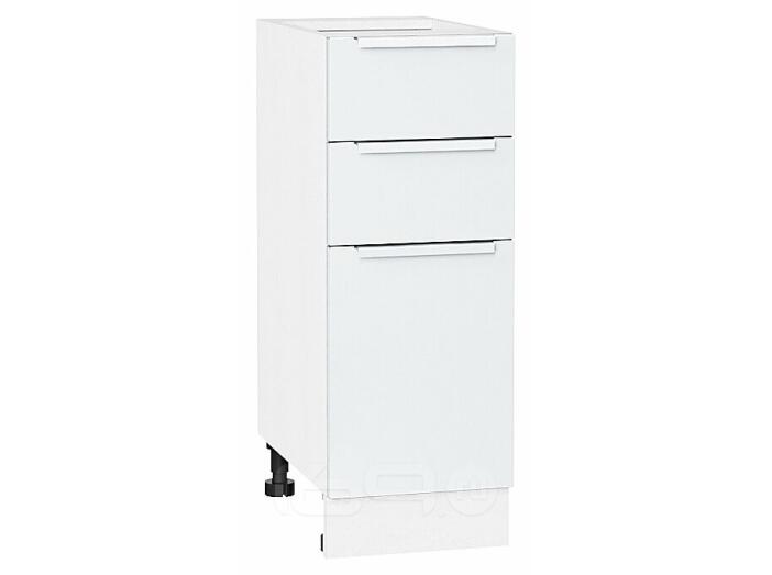 Шкаф нижний с 3-мя ящиками Фьюжн Silky White Белый 816*300*480