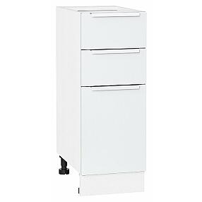 Шкаф нижний с 3-мя ящиками Фьюжн Silky White Белый 816*300*480