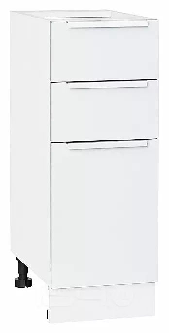 Шкаф нижний с 3-мя ящиками Фьюжн Silky White Белый 816*300*480