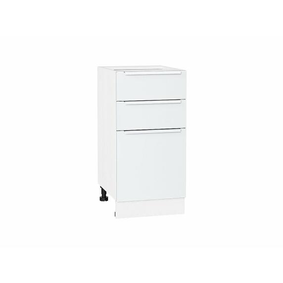 Шкаф нижний с 3-мя ящиками Фьюжн Silky White Белый 816*400*480