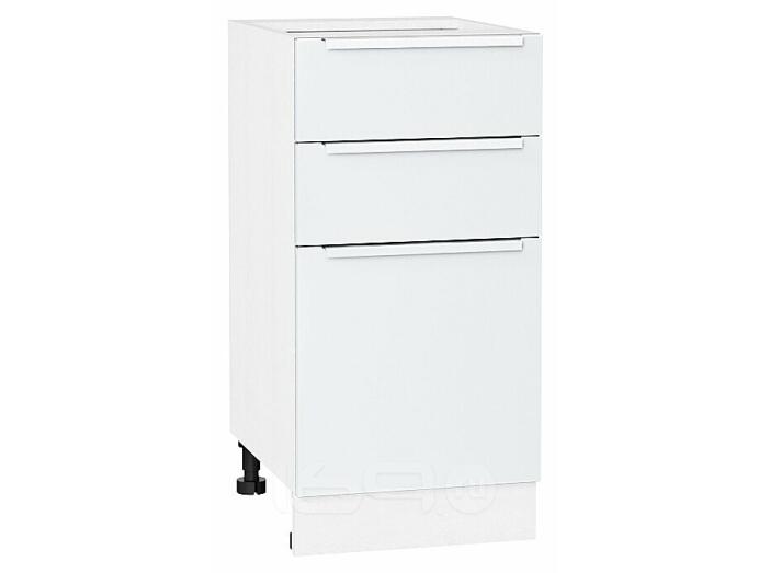 Шкаф нижний с 3-мя ящиками Фьюжн Silky White Белый 816*400*480