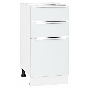 Шкаф нижний с 3-мя ящиками Фьюжн Silky White Белый 816*400*480