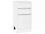 Шкаф нижний с 3-мя ящиками Фьюжн Silky White Белый 816*400*480