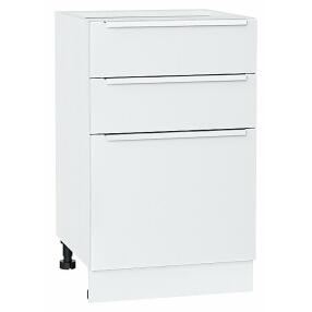 Шкаф нижний с 3-мя ящиками Фьюжн Silky White Белый 816*500*480