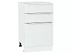 Шкаф нижний с 3-мя ящиками Фьюжн Silky White Белый 816*500*480
