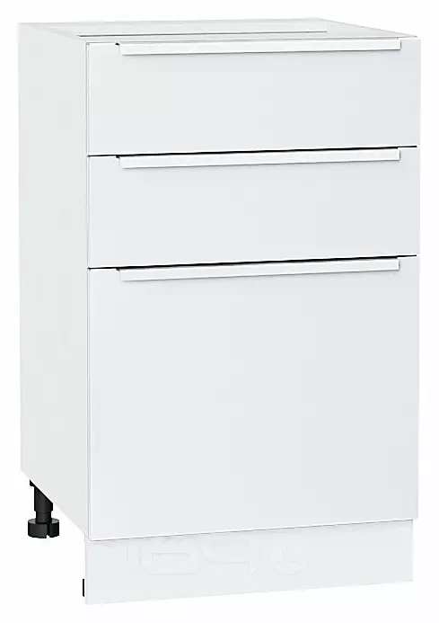 Шкаф нижний с 3-мя ящиками Фьюжн Silky White Белый 816*500*480