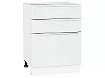 Шкаф нижний с 3-мя ящиками Фьюжн Silky White Белый 816*600*480