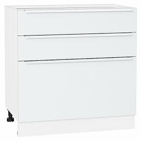 Шкаф нижний с 3-мя ящиками Фьюжн Silky White Белый 816*800*480