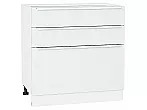Шкаф нижний с 3-мя ящиками Фьюжн Silky White Белый 816*800*480