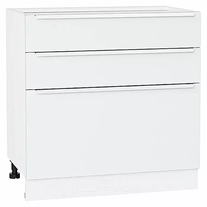 Шкаф нижний с 3-мя ящиками Фьюжн Silky White Белый 816*800*480