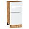 Шкаф нижний с 3-мя ящиками Фьюжн Silky White Дуб Вотан 816*400*480 Шкаф нижний с 3-мя ящиками Фьюжн Silky White Дуб Вотан 816*400*480