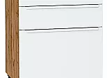 Шкаф нижний с 3-мя ящиками Фьюжн Silky White Дуб Вотан 816*600*480