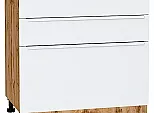 Шкаф нижний с 3-мя ящиками Фьюжн Silky White Дуб Вотан 816*800*480