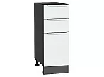 Шкаф нижний с 3-мя ящиками Фьюжн Silky White Graphite 816*300*480