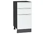 Шкаф нижний с 3-мя ящиками Фьюжн Silky White Graphite 816*400*480
