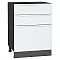 Шкаф нижний с 3-мя ящиками Фьюжн Silky White Graphite 816*600*480 Шкаф нижний с 3-мя ящиками Фьюжн Silky White Graphite 816*600*480
