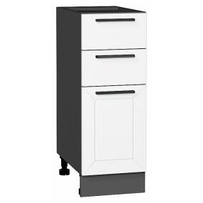 Шкаф нижний с 3-мя ящиками Глетчер Айленд Силк Graphite 816*300*478