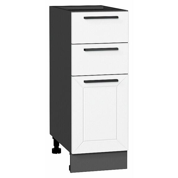 Шкаф нижний с 3-мя ящиками Глетчер Айленд Силк Graphite 816*300*478
