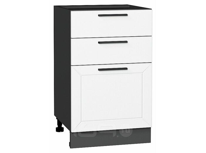 Шкаф нижний с 3-мя ящиками Глетчер Айленд Силк Graphite 816*500*478