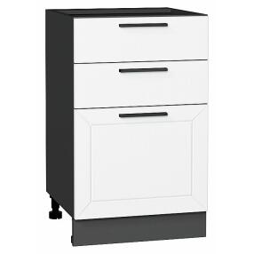 Шкаф нижний с 3-мя ящиками Глетчер Айленд Силк Graphite 816*500*478