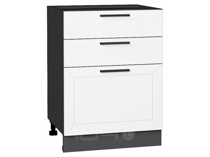 Шкаф нижний с 3-мя ящиками Глетчер Айленд Силк Graphite 816*600*480