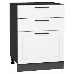 Шкаф нижний с 3-мя ящиками Глетчер Айленд Силк Graphite 816*600*480