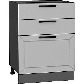 Шкаф нижний с 3-мя ящиками Глетчер Гейнсборо Силк Graphite 816*600*480
